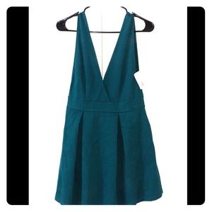 Plunge Sleeveless Cocktail Mini Dress
